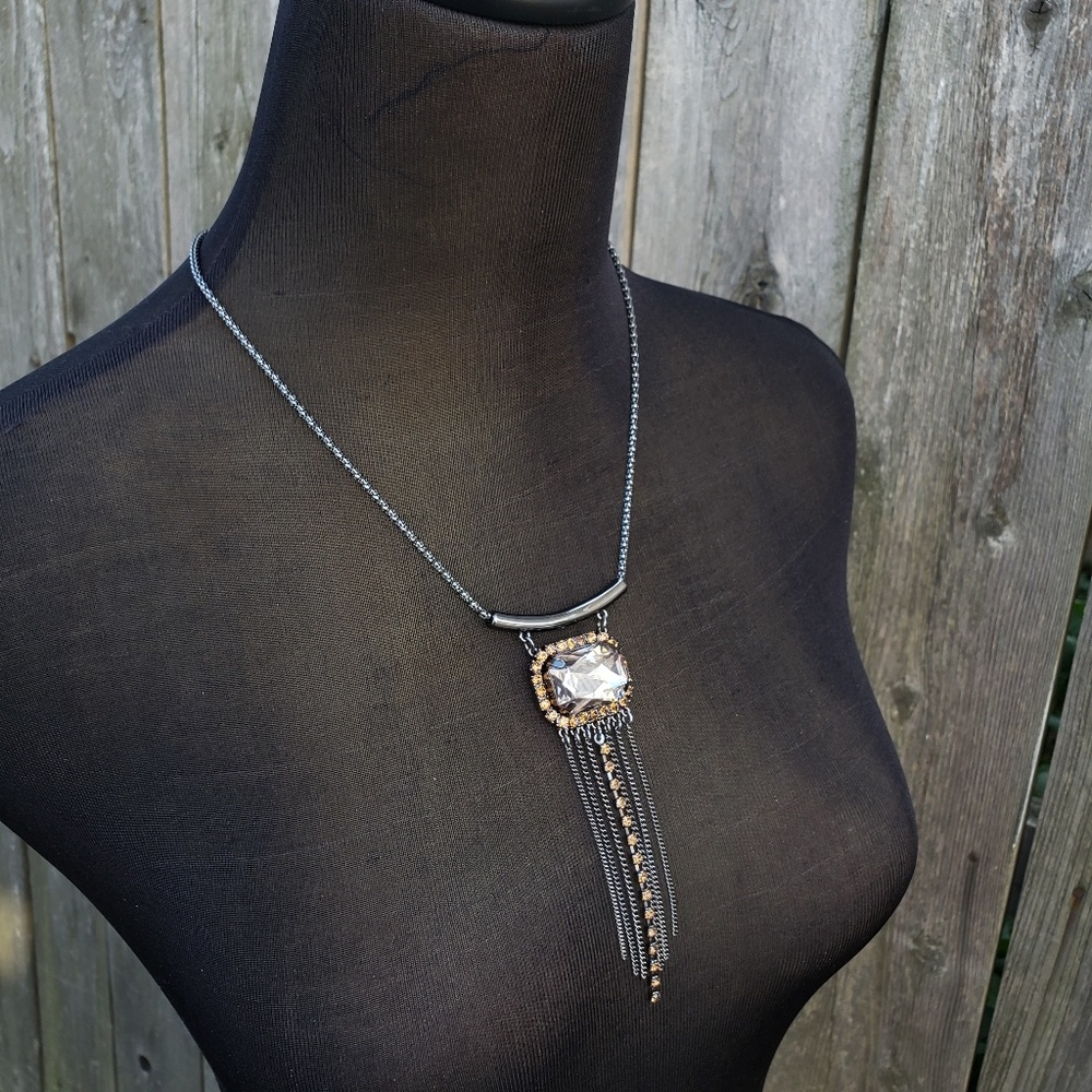 LOGO Links by Lori Goldstein Gunmetal Big Bold Cit